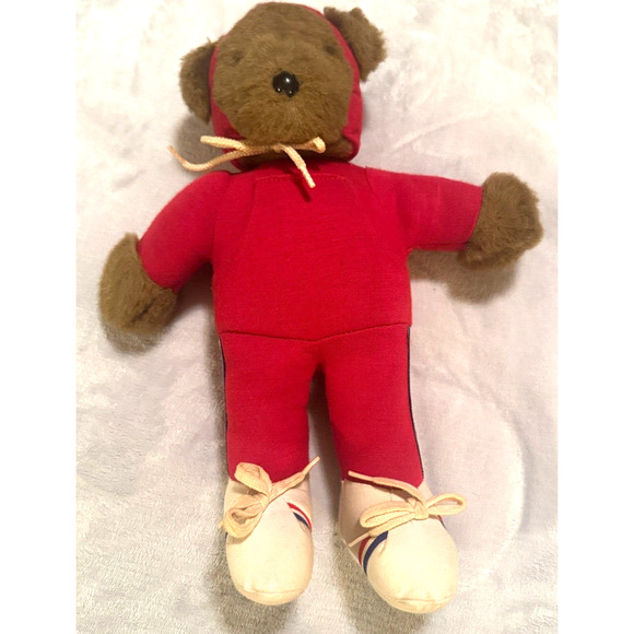Vintage Albert The Running Bear Plush Red Jogging Suit 1979 North American Bear - Picture 1 of 6